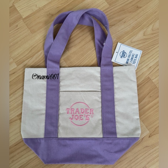 Trader Joe’s Handbags - Viral Trader Joe’s Limited Edition Pastel Lavender Mini Canvas Tote
